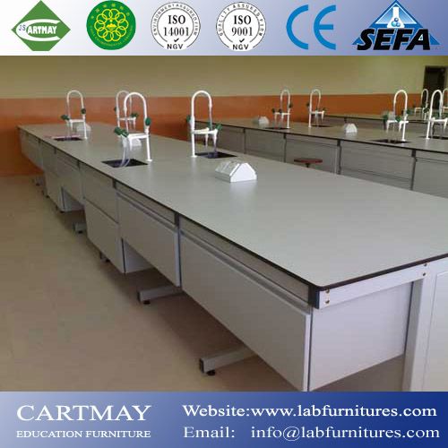 student tables with sink
