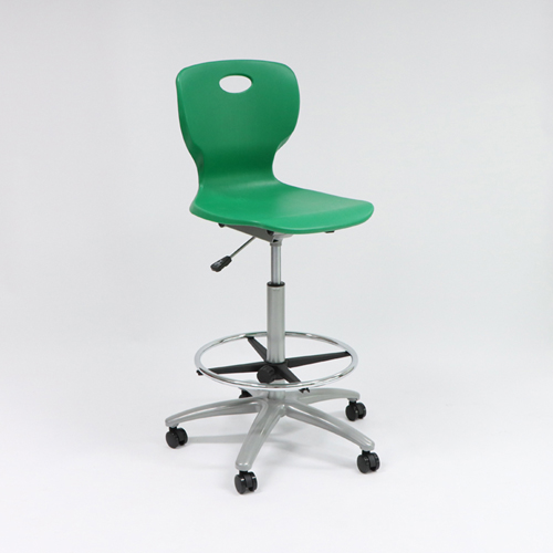 Modern durable PP plastic student chair with caster and foot ring