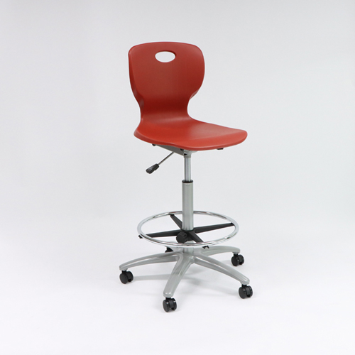 Modern durable PP plastic student chair with caster and foot ring