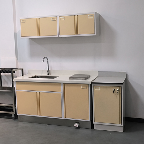 Hospital Cabinet With Sink and Foot-operated Trash can Cabinet