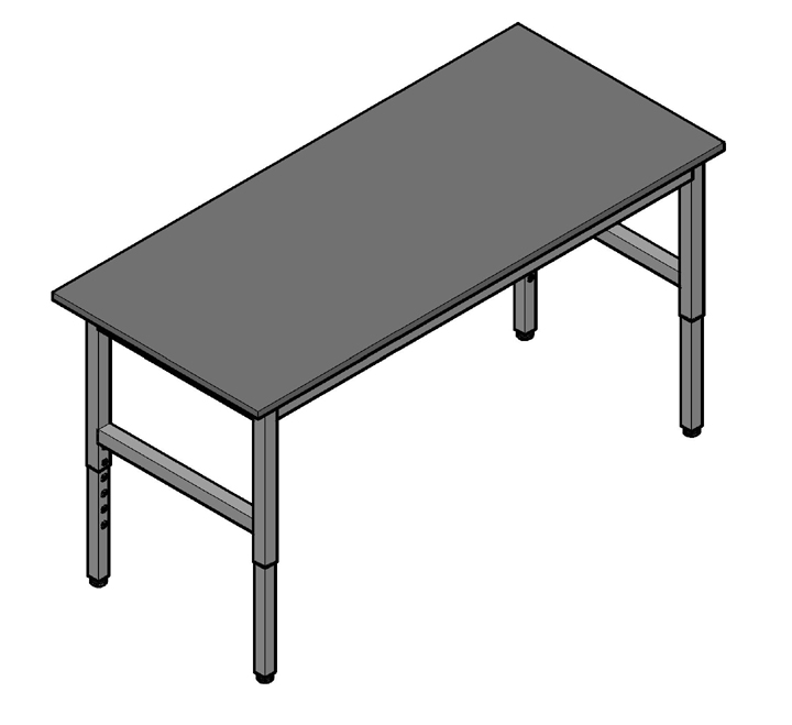 Adjustable-Height Steel Frame Science Lab Table